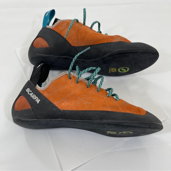 SCARPA Helix Womens 9.5 Mens 8.5 EU 41.5 Mandarin Climbing Shoes Made in Italy - Picture 5 of 16